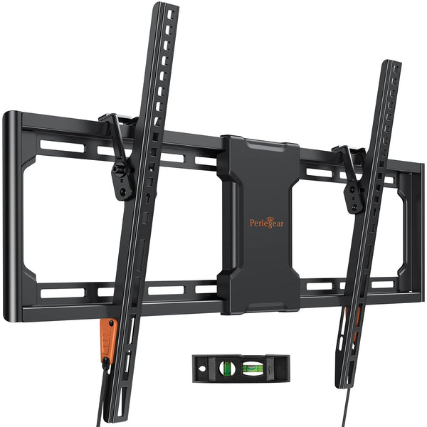 UL-Listed Tilting TV Wall Mount for Most 37-75 inch TVs up to 132 lbs, Low Profile Tilt TV Mount Wall Bracket for Flat or Curved TVs, Fits 24”/18”/16” Studs, Max VESA 600x400mm, PGLT2