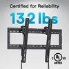 UL Listed Tilt TV Wall Mount Bracket Low Profile for Most 37-75 Inch LED LCD OLED Plasma Flat Curved TVs, Large Tilting Mount Fits 16"-24" Wood Studs Max VESA 600x400mm Holds up to 132lbs