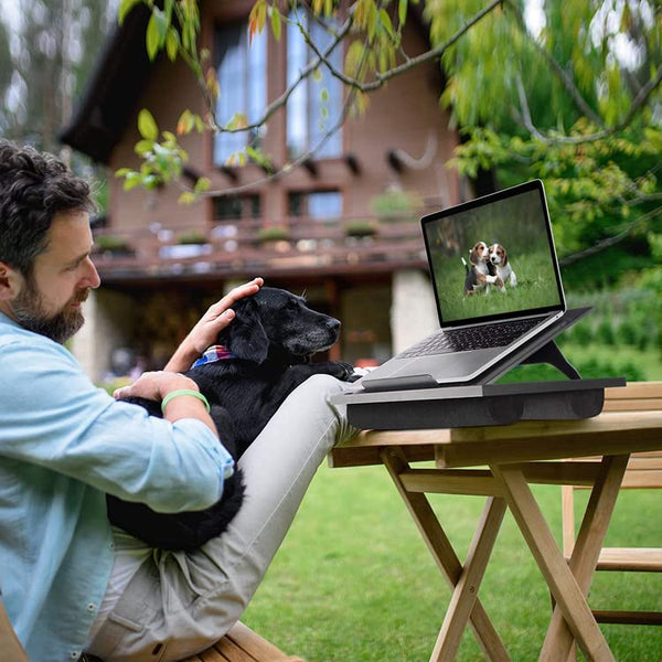 Adjustable Lap Desk - with 8 Adjustable Angles & Dual Cushions Laptop Stand for Car Laptop Desk, Work Table, Lap Writing Board & Drawing Desk on Sofa or Bed