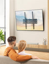 PERLESMITH Tilting TV Wall Mount Bracket Low Profile for Most 23-60 inch LED LCD OLED, Plasma Flat Screen TVs with VESA 400x400mm Weight up to 115lbs, Fits 16" Wood Stud Black
