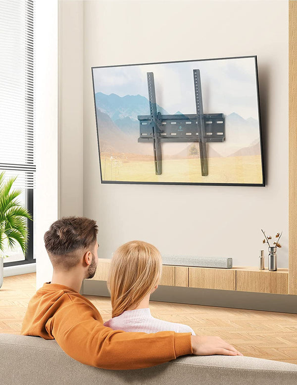 PERLESMITH Tilting TV Wall Mount Bracket Low Profile for Most 23-60 inch LED LCD OLED, Plasma Flat Screen TVs with VESA 400x400mm Weight up to 115lbs, Fits 16" Wood Stud Black