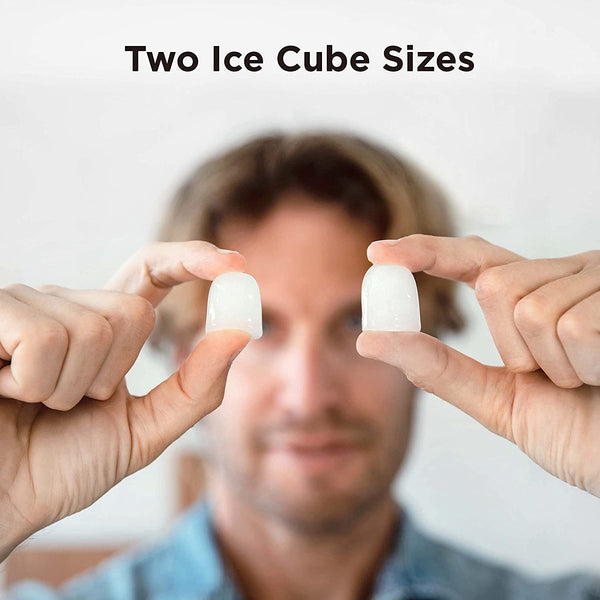 Ice Makers Countertop, 9 Cubes Ready in 6 Mins, 26lbs in 24Hrs, Self-Cleaning Ice Machine with Ice Scoop and Basket, 2 Sizes of Bullet Ice for Home Kitchen Office Bar Party Black