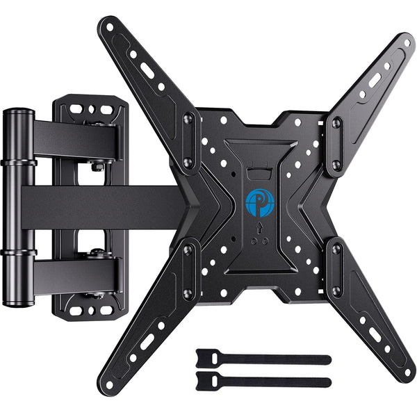 Full Motion TV Wall Mount for Most 26-60 inch TVs with Swivel, Tilt, Extension, Single Stud Articulating TV Mount Bracket, Holds up to 77 lbs, Max VESA 400x400mm, PIMF11