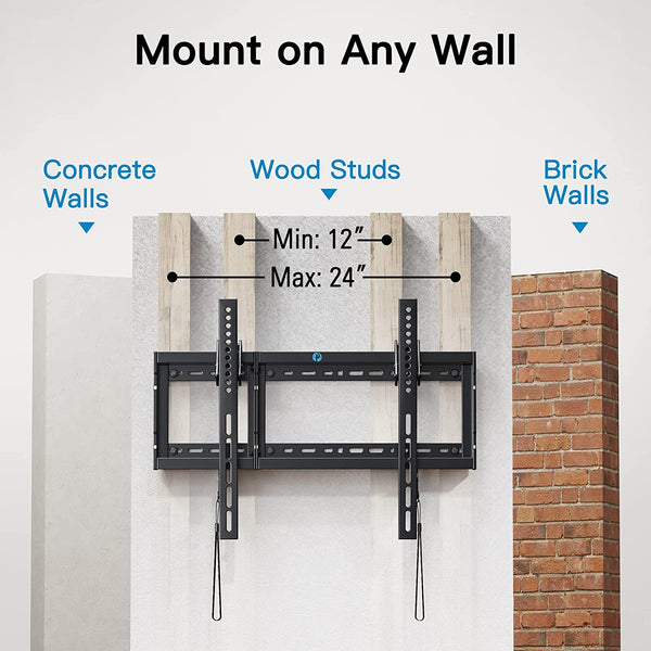 UL Listed Tilt TV Wall Mount Bracket Low Profile for Most 37-75 Inch LED LCD OLED Plasma Flat Curved TVs, Large Tilting Mount Fits 16"-24" Wood Studs Max VESA 600x400mm Holds up to 132lbs