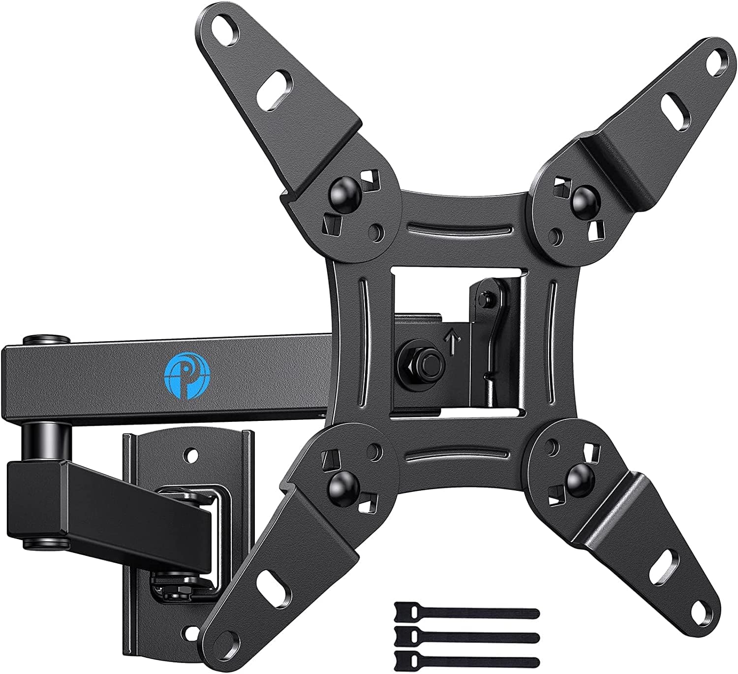 Full Motion TV Mount for Most 13–42 inch Flat or Curved TVs & Monitors, Wall Mount TV Bracket with Articulating Arm, Rotation, Swivel, Tilt, Extension, Max VESA 200x200mm up to 33 lbs, PISF4